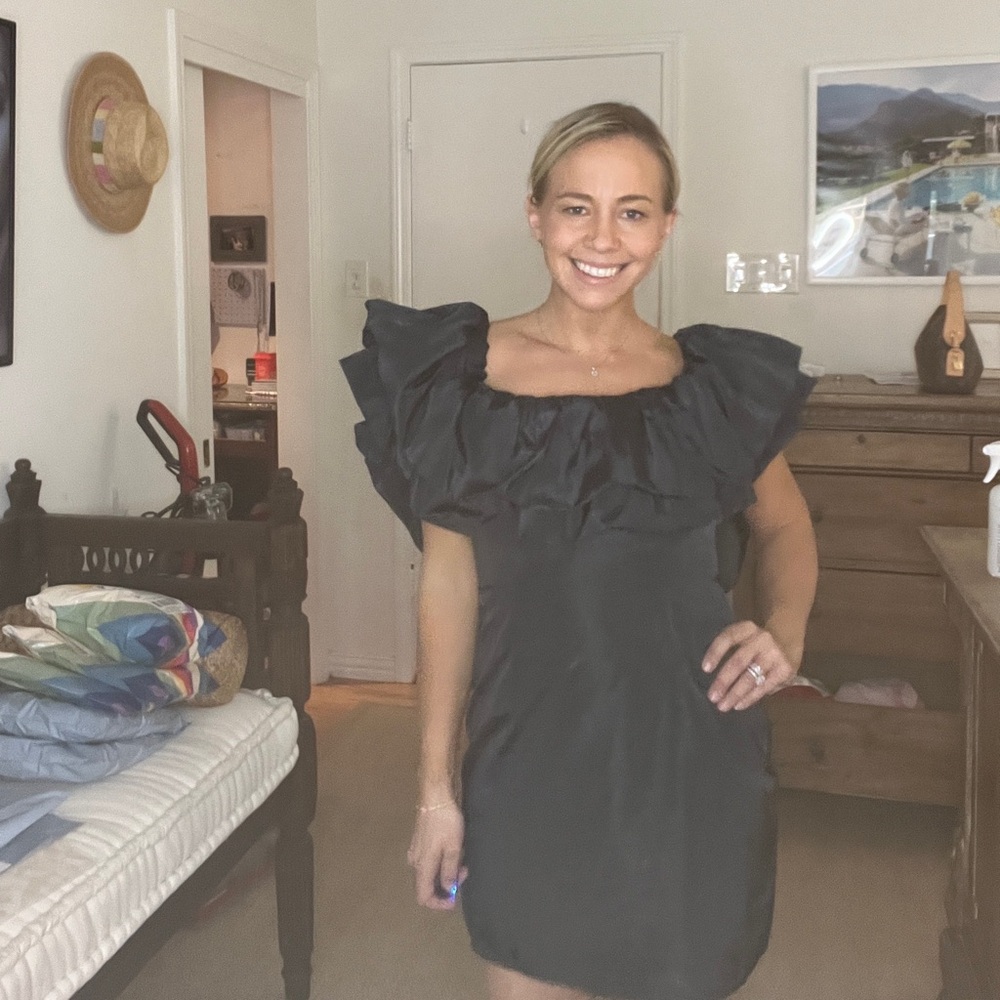 RHODE Black ruffle mini dress sz 6 great condition offers welcome
